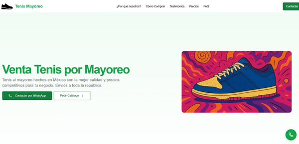 Landing Page for Wholesale Sneaker Sales